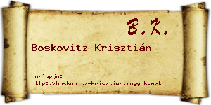 Boskovitz Krisztián névjegykártya